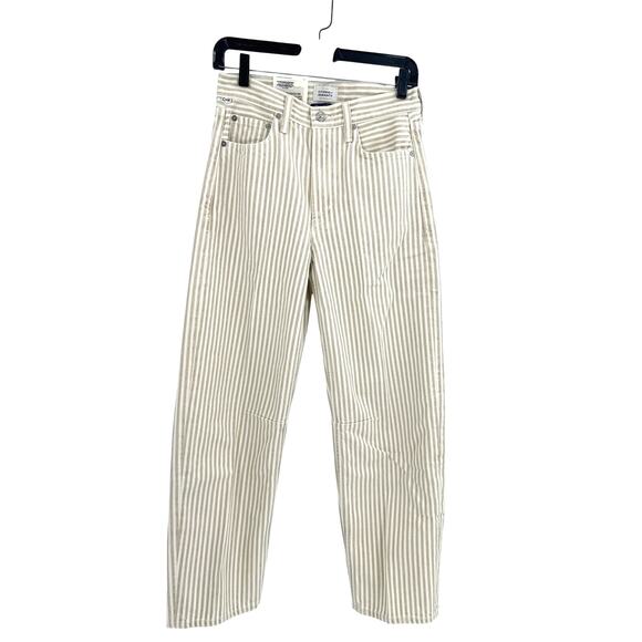 Citizens of Humanity Women's Khaki Stripe Miro Rework Relaxed Jeans Size 24 - Picture 8 of 11